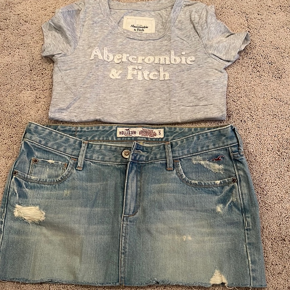 Hollister skirt and Abercrombie t-shirt